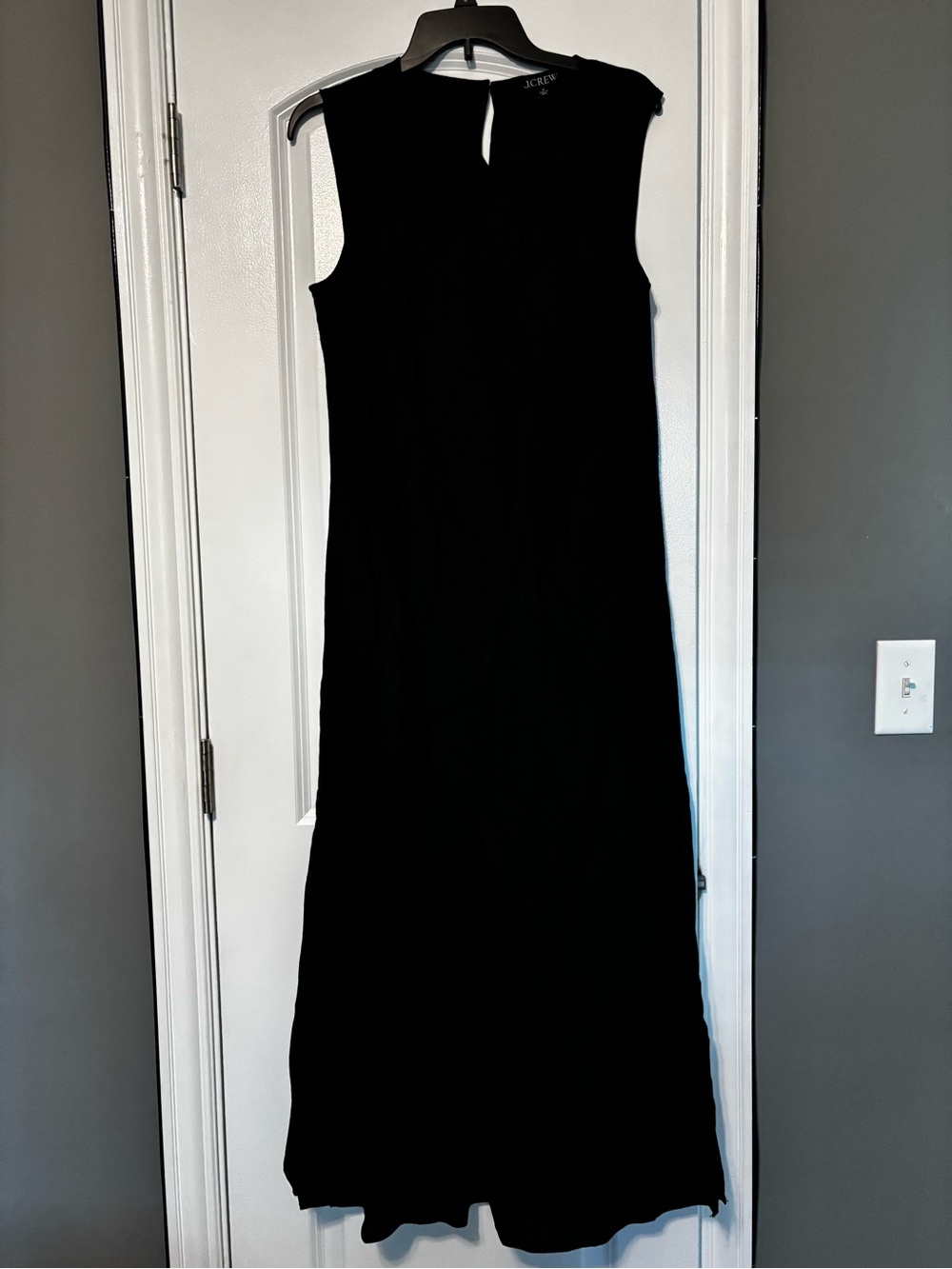 J. Crew Black Sleeveless Maxi Dress with Keyhole Back Size Medium